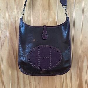 HERMES leather Evelyne PM in brown.